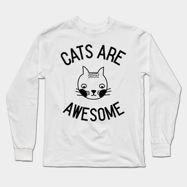 Cats Are Awesome Long Sleeve T-Shirt by juinwonderland 41